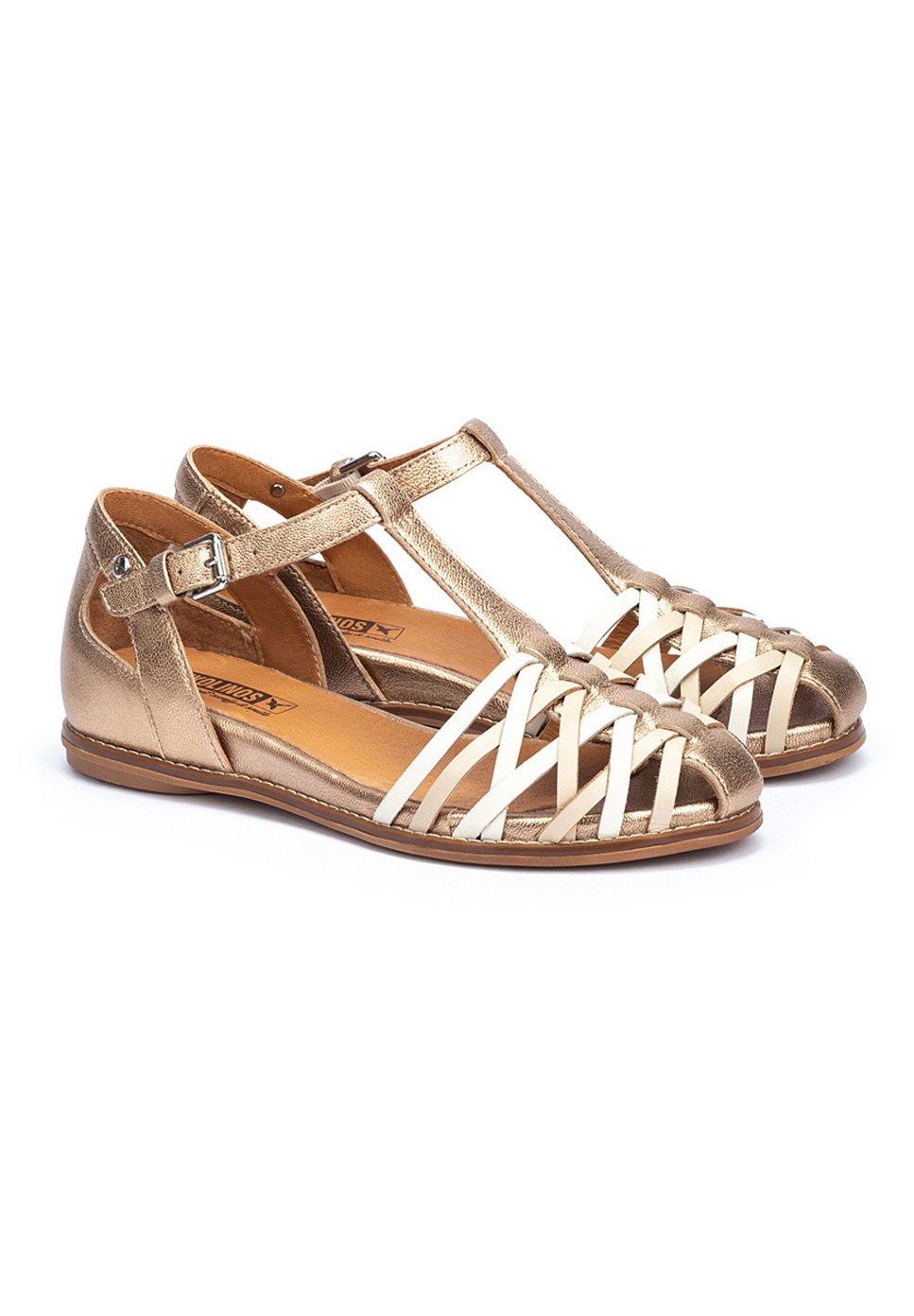 Pikolinos TALAVERA - Sandalias de cuña - champagne/plateado - Zalando.es