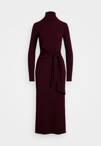 Lauren Ralph Lauren Petite TIE-FRONT TURTLENECK DRESS - Strikket kjole - pinot noir