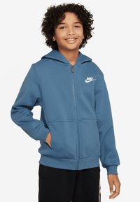 Nike Sportswear - SPORTSWEAR CLUB FLEECE - Zip-up sweatshirt - aegean storm/white Thumbnail Image 1