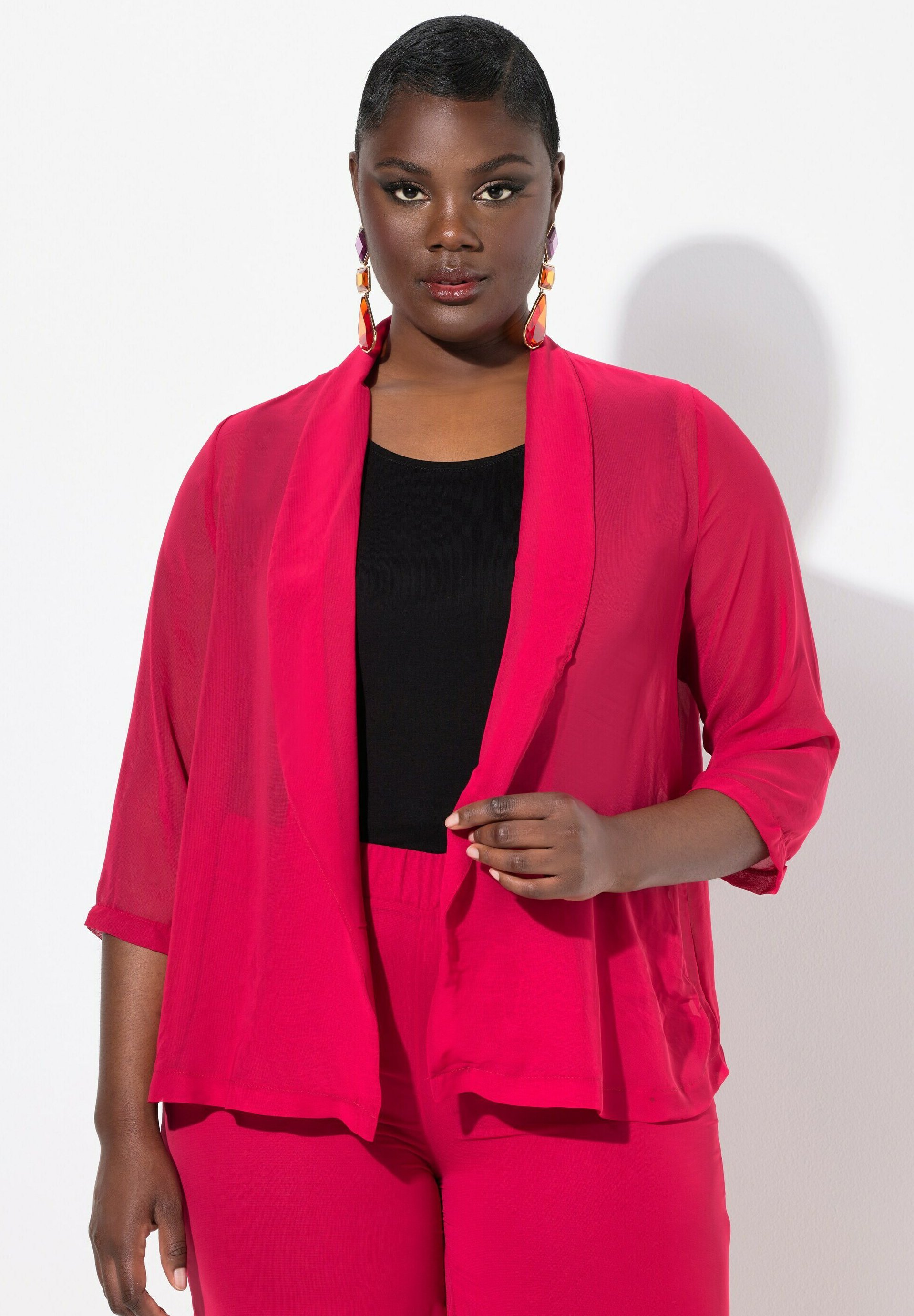 Ulla Popken SHAWL COLLARED Leichte Jacke pale red/hellrot - Main Image