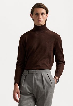 WASHABLE WOOL ROLL NECK JUMPER - Jersey de punto - burnt brown melange