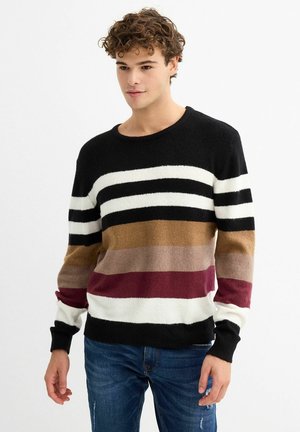 INSIDE DE RAYAS CONTRASTES - Jersey de punto - black