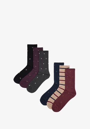 Ysabel Mora, PACK 6 CALCETINES SIN PUÑO ESTAMPADOS VARIADOS - Calcetines - beige bordeaux