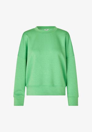 Roheline, ümar kaelusega swinger, millel on pikad, langevad varrukad. Valmistatud pehmest kangast, see on lõdva lõikega ja ribikangast mansetid hemil ja varrukatel.