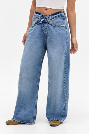 JAYA CROSS OVER WAIST - Brīva piegriezuma džinsi - light vintage