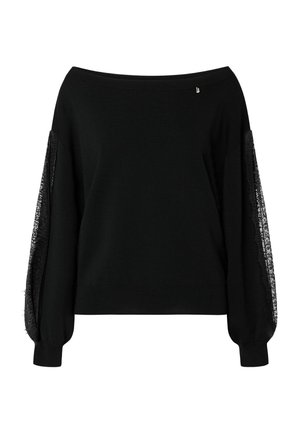LIU JO, LIU JO SWEATER WITH LACE INSERTS - Πουλόβερ - black