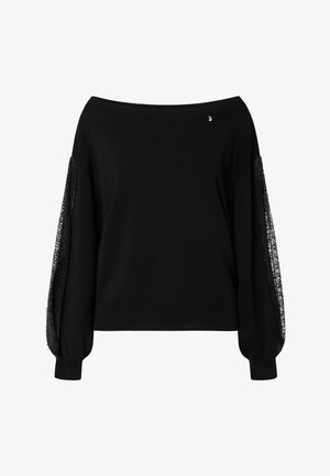 LIU JO, LIU JO SWEATER WITH LACE INSERTS - Πουλόβερ - black