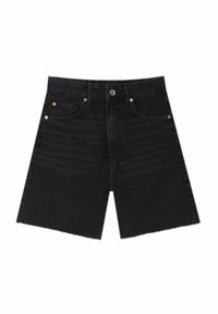 LONGLINE - Farkkushortsit - black denim