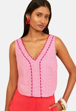 Love & Roses, REGULAR FIT - BRODERIE TRIM VEST . - Felső - pale pink