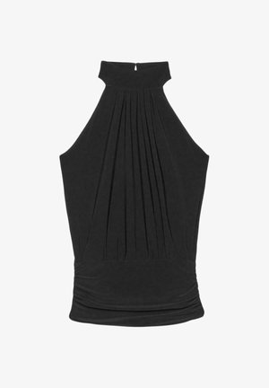 Stradivarius, PUFF-EFFECT HALTER TOP - Blúzka - black