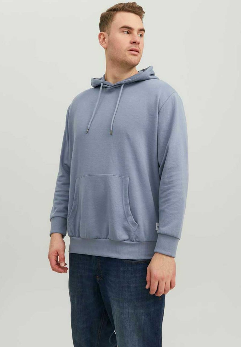 Jack & Jones - JJEBASIC HOOD - Luvtröja - flint stone, Förstora