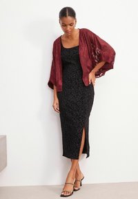 Next SHEER EMBROIDERED KIMONO - Skraistė  - berry red