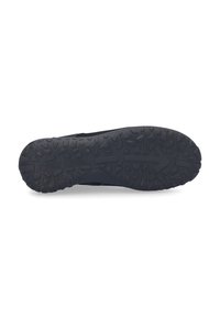 Suela de goma negra con patrones de textura para un mejor agarre. Presenta un logotipo en relieve y un diseño resistente para durabilidad y tracción.
