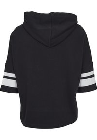 Urban Classics LADIES TAPED SHORT SLEEVE HOODY - Pulover s kapuco - black/white