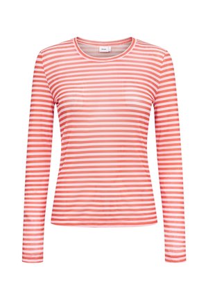 Nümph, NUSINE STRIPED MESH BLOUSE - T-shirt à manches longues - pink lady