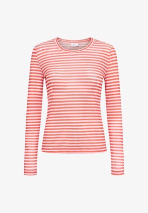 Nümph, NUSINE STRIPED MESH BLOUSE - Top s dlhým rukávom - pink lady