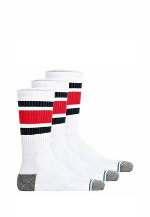 UNISEX 3ER PACK - BOYD LOGO STREIFEN CREW - Socks - weiß rot dunkelblau