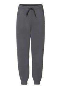 Grijze joggingsbroek van zacht katoen, met een elastische tailleband met een trekkoord, geribde boorden en zijzakken.