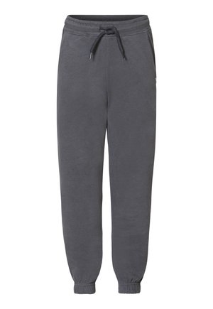 Graue Jogginghose aus weicher Baumwolle, mit einem elastischen Bund und Kordelzug, gerippten Bündchen und seitlichen Taschen.