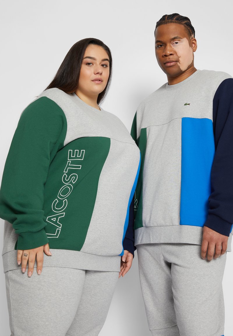 Damen Sweatshirts | Lacoste PLUS UNISEX Sweatshirt silver chine/green-navy blue royal/grau-meliert - LN60888 Damen Sweatshirts | Lacoste PLUS UNISEX Sweatshirt silver chine/green-navy blue royal/grau-meliert - LN60888