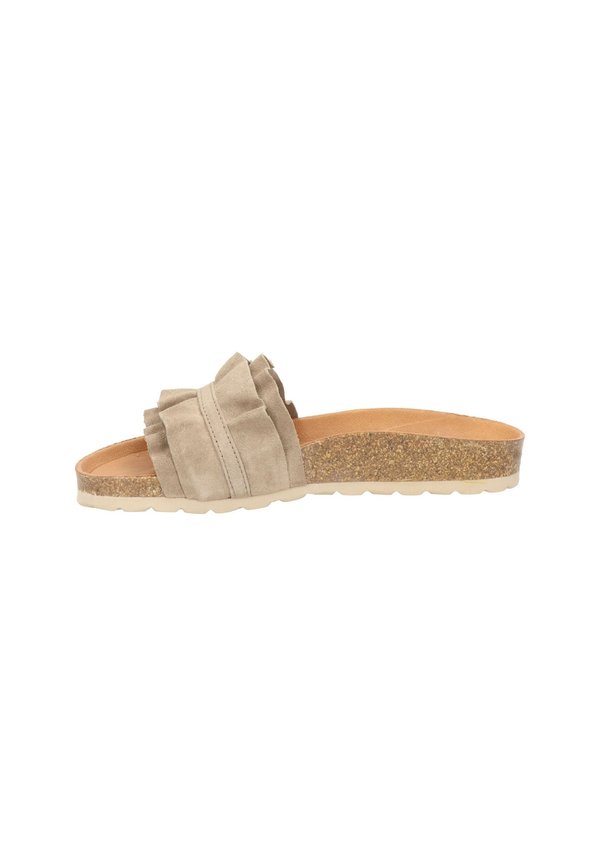 Pantolette flach - taupe
