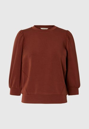 Selected, SLFTENNY 3/4 SWEAT TOP NOOS - Sweatshirt - cherry mahogany