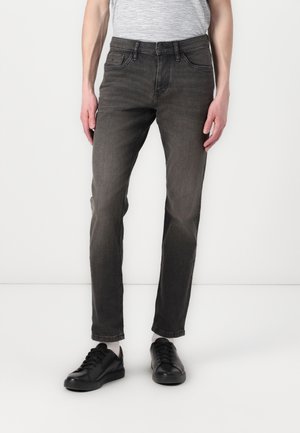 JOSH  - Jean droit - used dark stone black denim