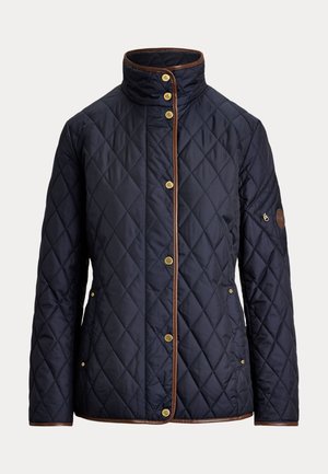 Lauren Ralph Lauren, FAUX LEATHER TRIM DIAMOND QUILTED JACKET - Χειμωνιάτικο μπουφάν - dark navy