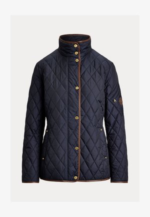 Lauren Ralph Lauren, FAUX LEATHER TRIM DIAMOND QUILTED JACKET - Χειμωνιάτικο μπουφάν - dark navy