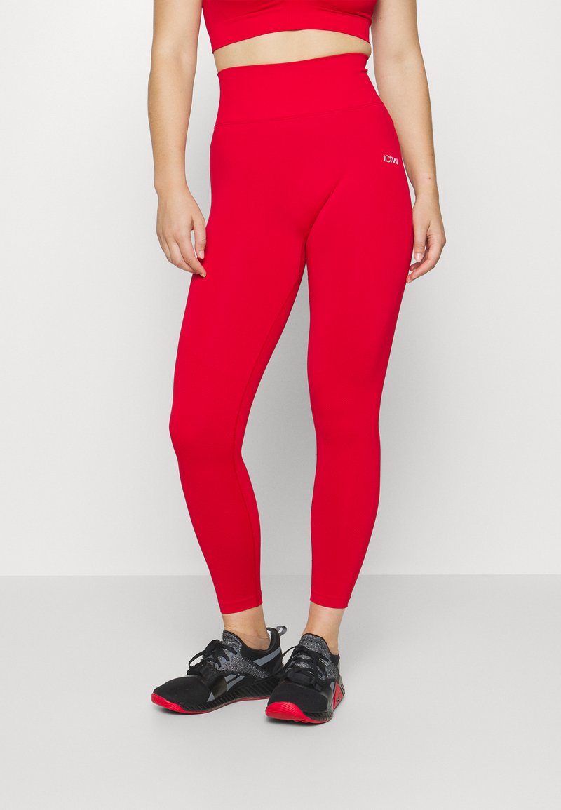 ICANIWILL DEFINE SEAMLESS SCRUNCH - Leggings - red
