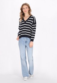 DreiMaster Strickpullover - navy offwhite stripe