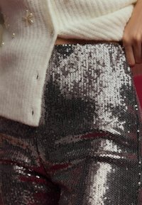 Next SEQUIN    - Pantalones - pewter grey