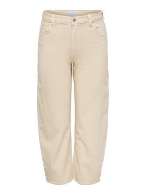 ONLY Carmakoma BALLON-FIT  CARFRANKIE HOHE TAILLE - Blugi drepți - ecru