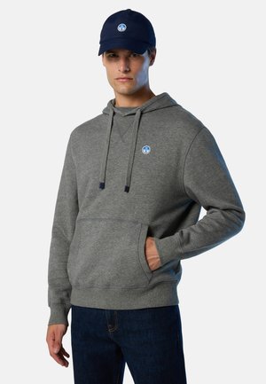HOODED  - Jersey con capucha - medium grey melange
