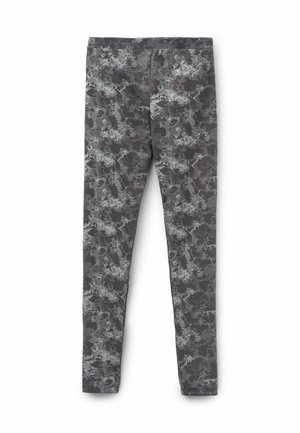 Leggings in donkergrijs met een gemêleerd patroon. Gemaakt van een rekbaar materiaal, met een naadloze tailleband en een slim fit.