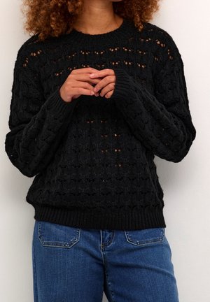 Strickpullover - mottled black