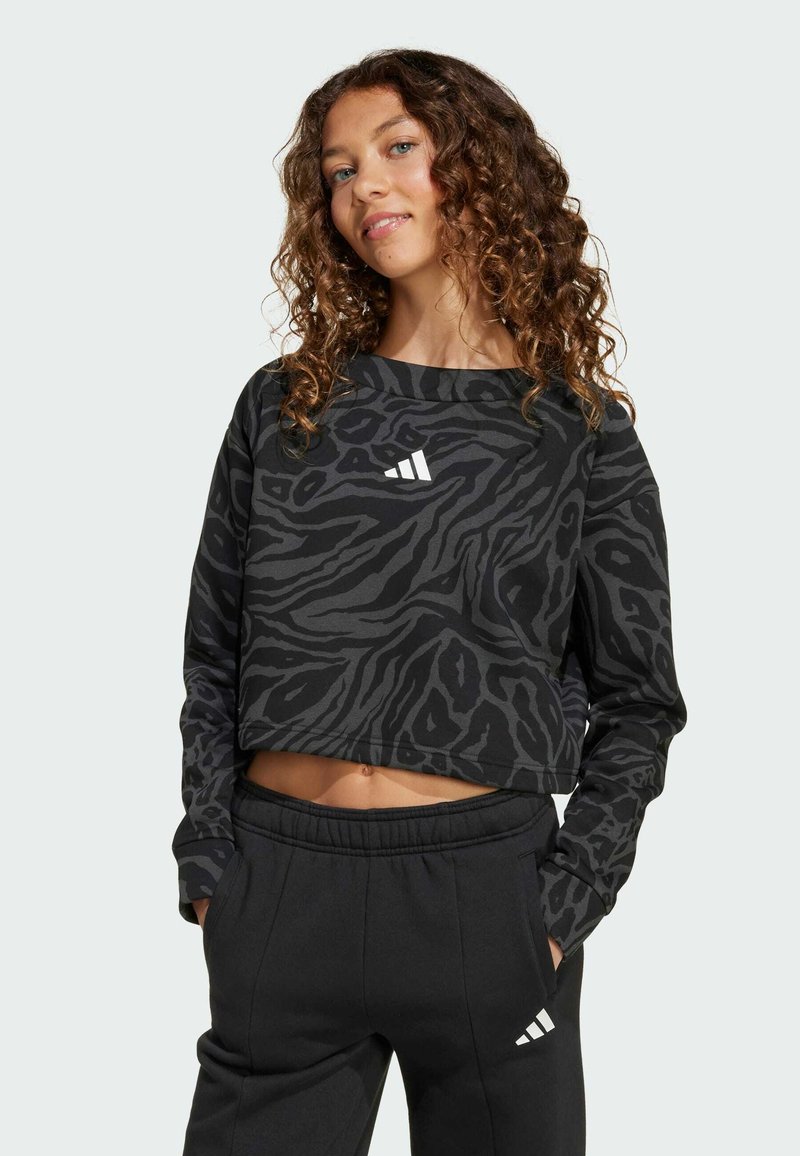 adidas Sportswear - FUTURE ICONS CROPPED - Sweatshirt - black carbon multi white, Agrandir