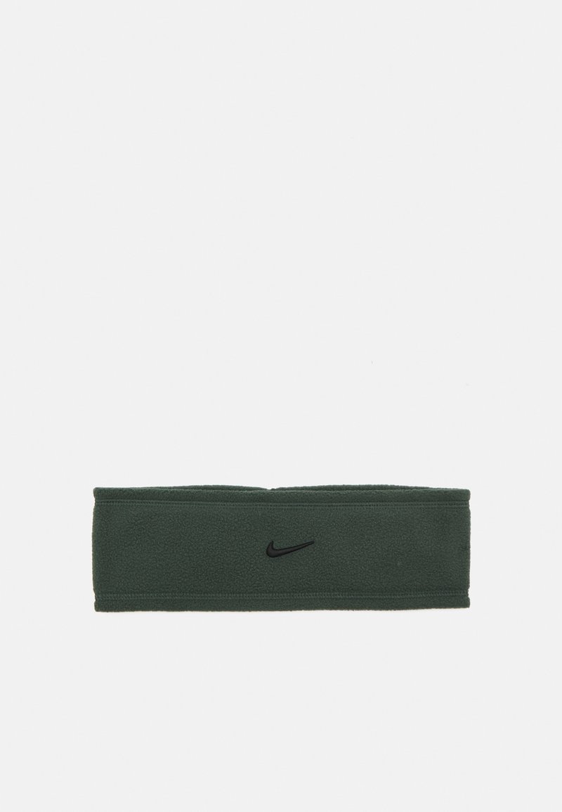 Roheline fliisist päits, millel on must Nike'i logo, millel on pehme tekstuur ja veniv materjal, et tagada mugav kandmine.
