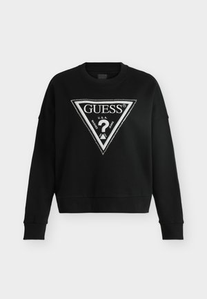 Guess, TRIANGLE GLITTER - Mikina - jet black