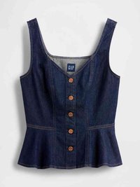 PEPLUM TANK HAYWORTH - Top - dark rinse
