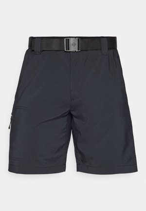 Zwarte shorts van lichtgewicht stof, met een stevige riem en een zijzak met rits, schoon gestikt en met een relaxed fit.