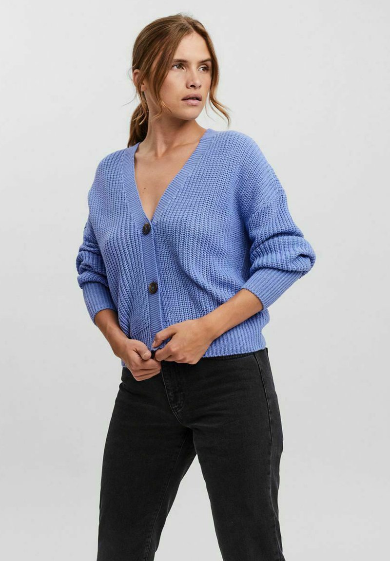 Vero Moda VMLEA V NECK CUFF CARDIGAN  - Kardigan - grapemist