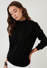 LELA HIGH COLLAR  - Mikina - black