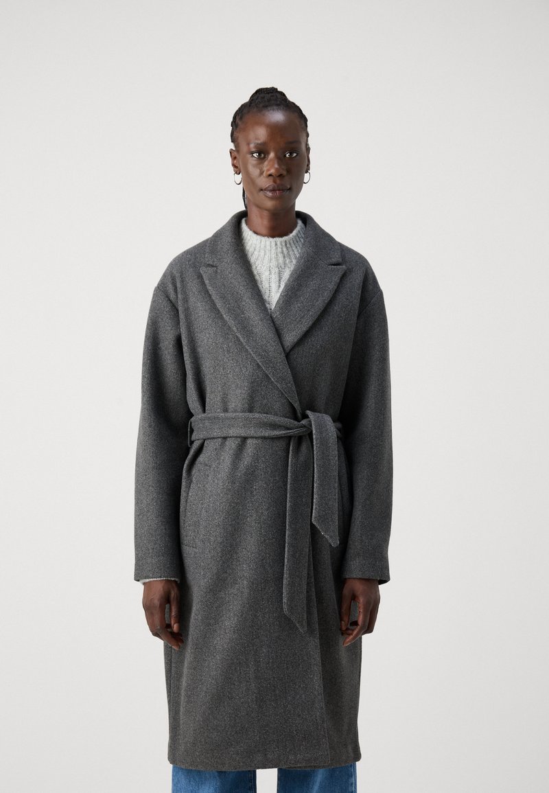 Vero Moda Tall VMFORTUNE LONG - Klasičan kaput - dark grey melange