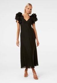 Forever New RYLIE RUFFLE SHOULDER MIDI DRESS - Společenské šaty - black