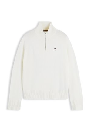 Tommy Hilfiger, PURE WOOL RELAXED QUARTER-ZIP JUMPER - Пуловер - ivory petal