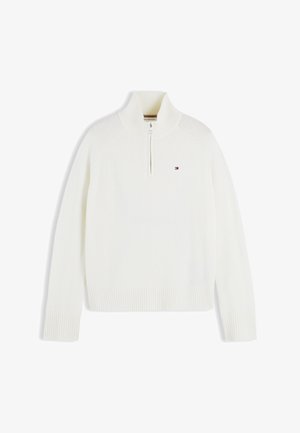 Tommy Hilfiger, PURE WOOL RELAXED QUARTER-ZIP JUMPER - Пуловер - ivory petal