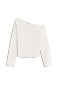 LONG-SLEEVE WITH ASYMMETRIC NECKLINE - Long sleeved top - white