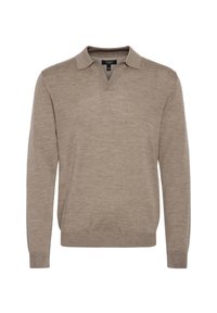 Stickad tröja - khaki melange