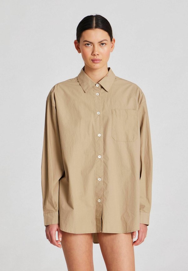 Astrid poplin - Hemdbluse - chinchilla